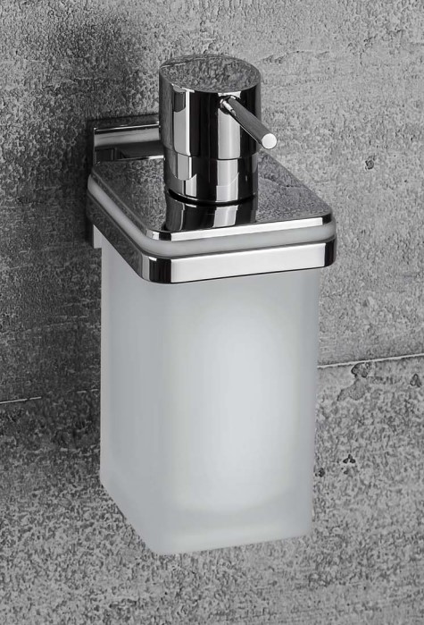 Basic Q - Porta Dispenser Vetro Acidato - Cromo