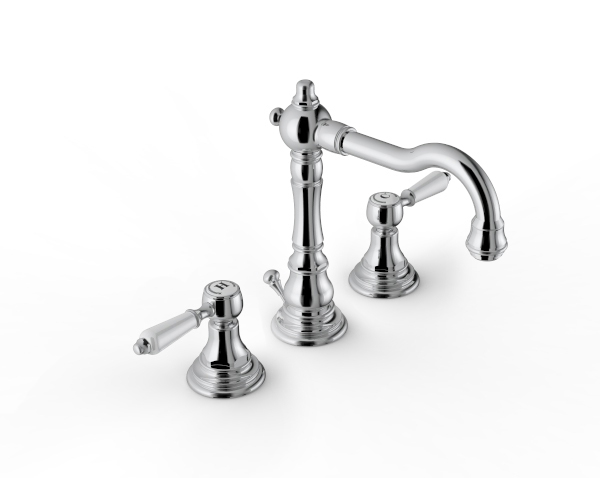 Kent/3 - Batteria Lavabo Collo Girevole S.A. 1 1/4 Maniglie A Leva